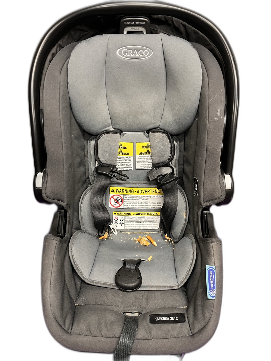 Car seat before cleaning